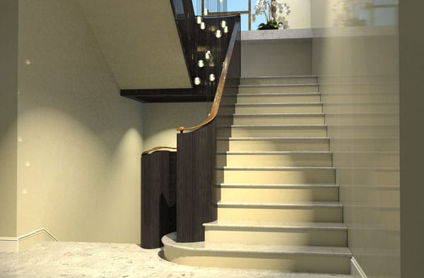 Toorak Residence Stair-with-Solid-Balustrade-Ground-Floor-View