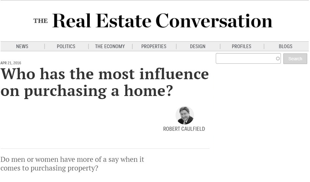 the conversation who - Who has the most influence on purchasing a home?